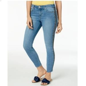 Maison Jules Light Blue Skinny Jeans with Side Stripe